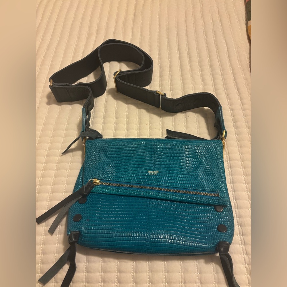 Rare! Hammitt Medium VIP Threaded Calypso Turquoise/Black 💙